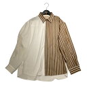 【中古】CULLNI アシンメトリー 長袖シャツ 21-SS-019 ホワイト×ベージュ サイズ:1 【240225】(クルニ)