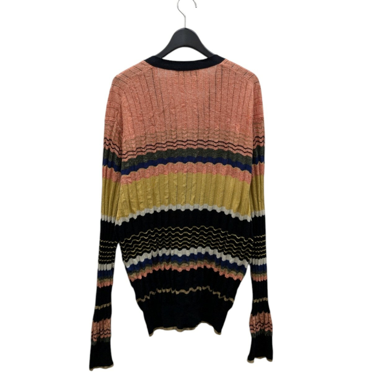 【中古】TOMORROW LAND　マルチボーダーニット Vネックカーディガン 61-02-12-02005 マルチカラー サイズ：M 【250225】（トゥモローランド）