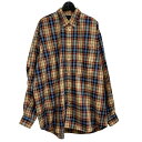【中古】DAIWA PIER39 TECH BUTTON DOWN SHIRT L S TARTAN PLAIDS チェックシャツ ベージュ×ネイビー サイズ:...