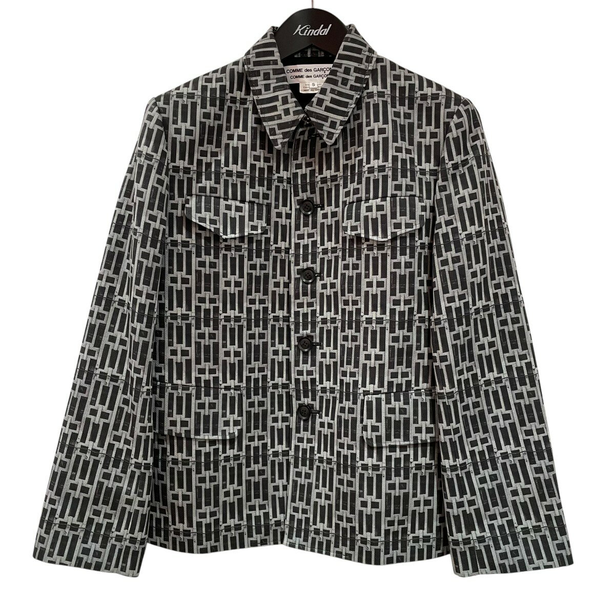 【中古】COMME des GARCONS COMME des GARCONS 19SS 総柄ジャケット RC J013 グレー サイズ:S 【270225】(コムデギャルソンコムデギャルソン)