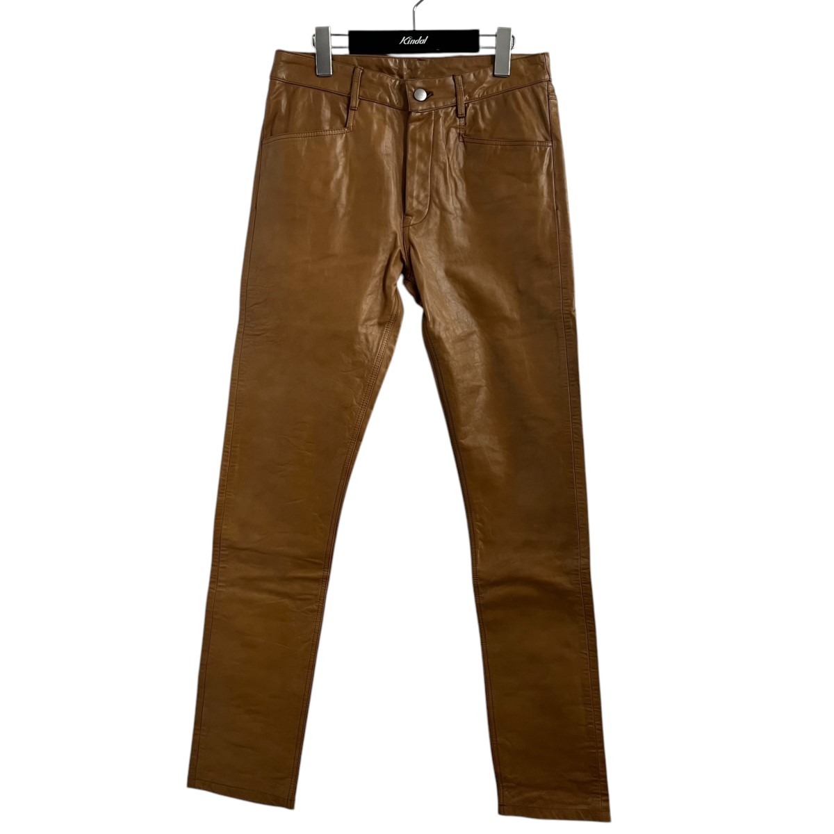 【中古】RICK OWENS タイロンレザースキニーパンツ RU02A5393-LGW ハニー サイズ:46 【010325】(リックオウエンス)