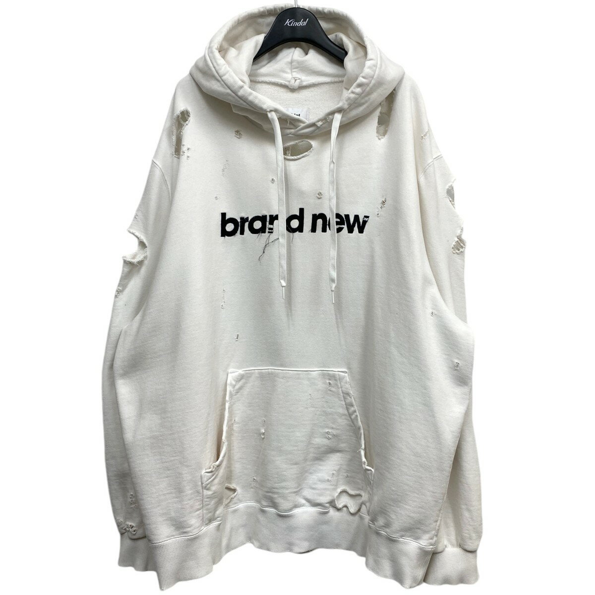 【中古】doublet　23SS Destroyed Hoodieデストロイダメージ加工フーディパーカー ホワイト サイズ：XL(オーバーサイズ) 【010325】（ダブレット）のサムネイル