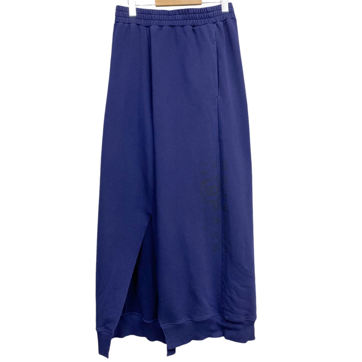 【中古】MM6 Maison Margiela 23AW ロゴカットスリットイージースウェットワイドパンツ ネイビー サイズ:L(72-100cm) 【010325】(マルタンマルジェラ)