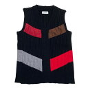 【中古】Kiko KostadinovNASH INTARSIA VEST Vネックニットベスト ブラック サイズ:46【価格見直し】