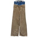 【中古】DSQUARED223AW レイヤードコーデュロフレアイパンツ ブラウン サイズ:40【価格見直し】