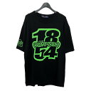 【中古】LOUIS VUITTONグラフィックニットTシャツ 半袖ニット RM222 ZTD HNN78W ブラック×グリーン サイズ:4L【価格見直し】