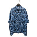【中古】BURBERRY 21SS 半袖シルクシャツ ブルー サイズ:XL 【070325】(バーバリー)