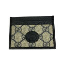 【中古】GUCCI GG柄カードケース 673002 ベージュ×ネイビー サイズ:ONESIZE 【070325】(グッチ)