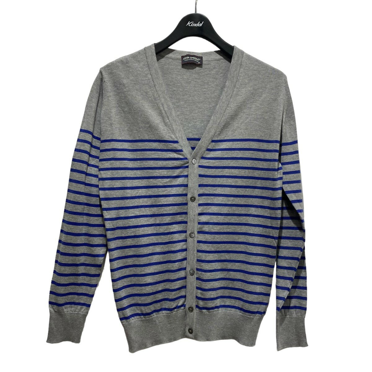 【中古】JOHN SMEDLEY　ボーダーコットンニット グレー サイズ：S 【070325】（ジョンスメドレー）