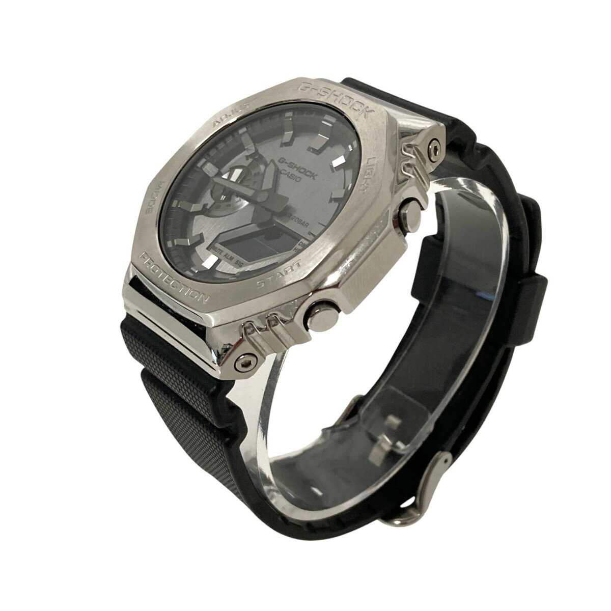 【中古】CASIO　G SHOCK デジアナウォッチ GM 2100 ブラック×シルバー 【090325】（カシオ）