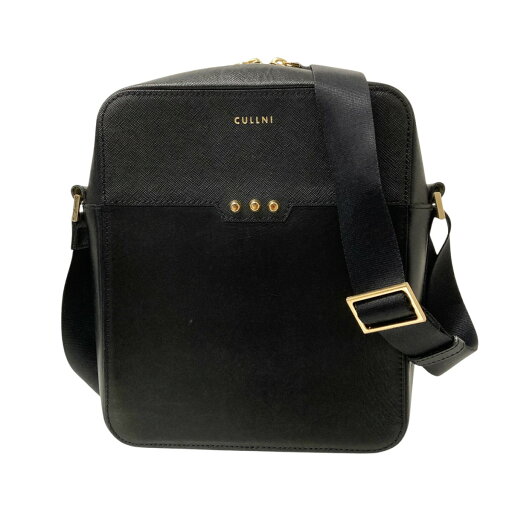 【中古】CULLNI Square leather shoulder bag ショルダーバッグ BG 027 ブラック 【090325】(クルニ) 【中古】CULLNI Square leather shoulder bag ショルダーバッグ BG 027 ブラック 【090325】(クルニ)