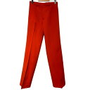 【中古】AURALEE 23AW TENSE Wool Double Cloth SLACKSセンタープリーツウールスラックスパンツ オレンジ サイズ:0(68...
