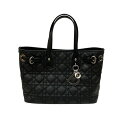【中古】Christian Dior ロゴチャーム付 ハンドバッグ 01RU-1103 ブラック 【120325】(クリスチャンディオール)