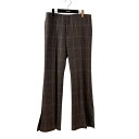 【中古】Lisiere チェック フレアパンツ ブラウン サイズ:38 【140325】(リジエール)