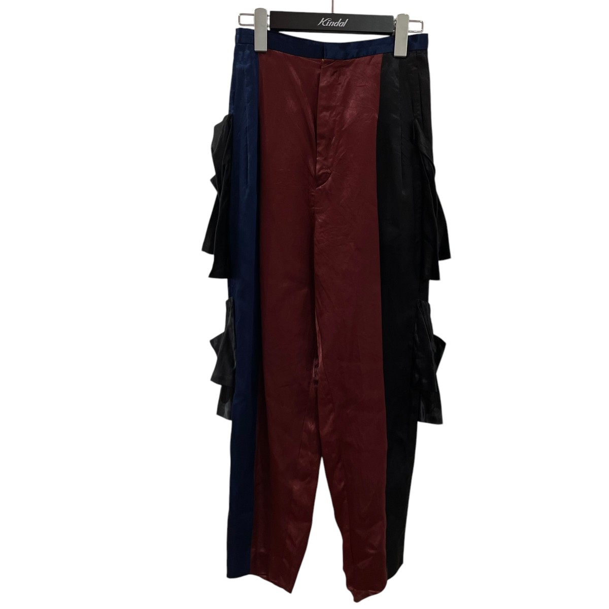 【中古】TOGA PULLA アセテートパンツ TP72 FF220 ブルー×レッド サイズ:34 【130325】(トーガプルラ)