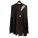 【中古】YUKI HASHIMOTO ダメージ加工カーディガン 221-01-0502 ブラウン サイズ:46 【150325】()