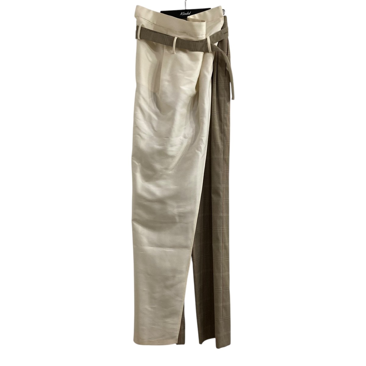 【中古】GURTWEIN スカートチェックパンツ 2311-0906 ベージュ サイズ:36/S 【150325】()