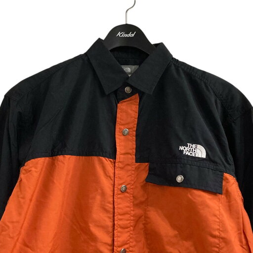 【中古】THE NORTH FACEロングスリーブヌプシシャツ NR11961 オレンジ×ブラック サイズ:M【価格見直し】
