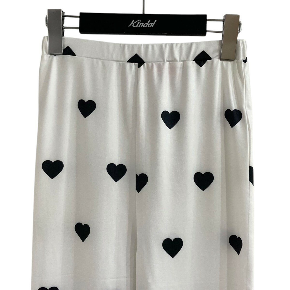 【中古】VIVIANO　ハート柄レギンスパンツ VS-AW24-CS02 ホワイト×ブラック サイズ：F 【150325】（ヴィヴィアーノ）