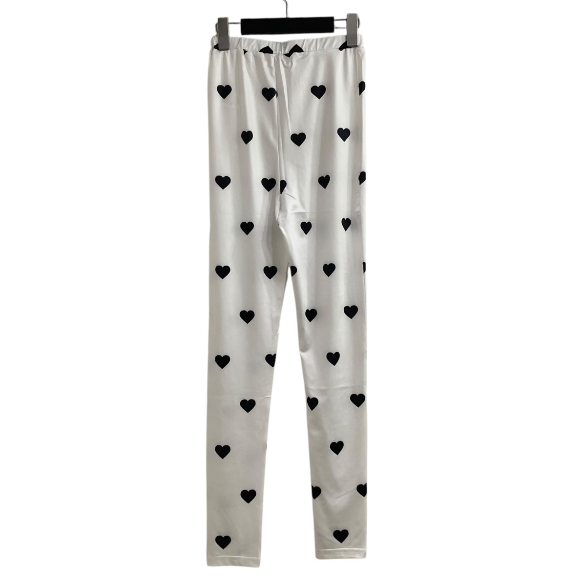 【中古】VIVIANO　ハート柄レギンスパンツ VS-AW24-CS02 ホワイト×ブラック サイズ：F 【150325】（ヴィヴィアーノ）