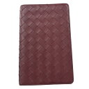 【中古】BOTTEGA VENETAイントレチャートノートカバー ボルドー【価格見直し】