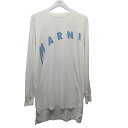 【中古】MARNI21SS ロゴプリントカットソー THJE0129PF ホワイト×ブルー サイズ:38【価格見直し】