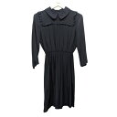 【中古】MIU MIU フリルロングワンピース 0000ET-C0346-00009 ネイビー サイズ:38 【150325】(ミュウミュウ)