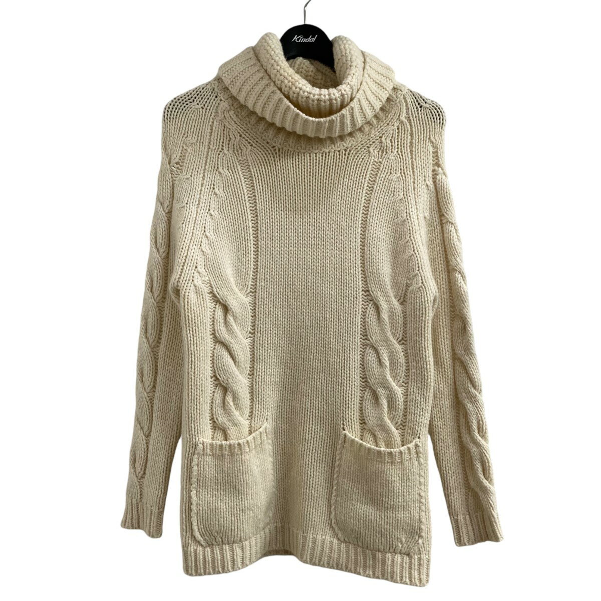 【中古】BLUEMARINE　カシミヤ混 タートルネックニットセーター アイボリー サイズ：F 【1