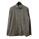 【中古】YAECA COMFORT SHIRT STAND-UP COLLAR チェック バンドカラーシャツ 13134 ブラウン×ホワイト サイズ:M 【17...