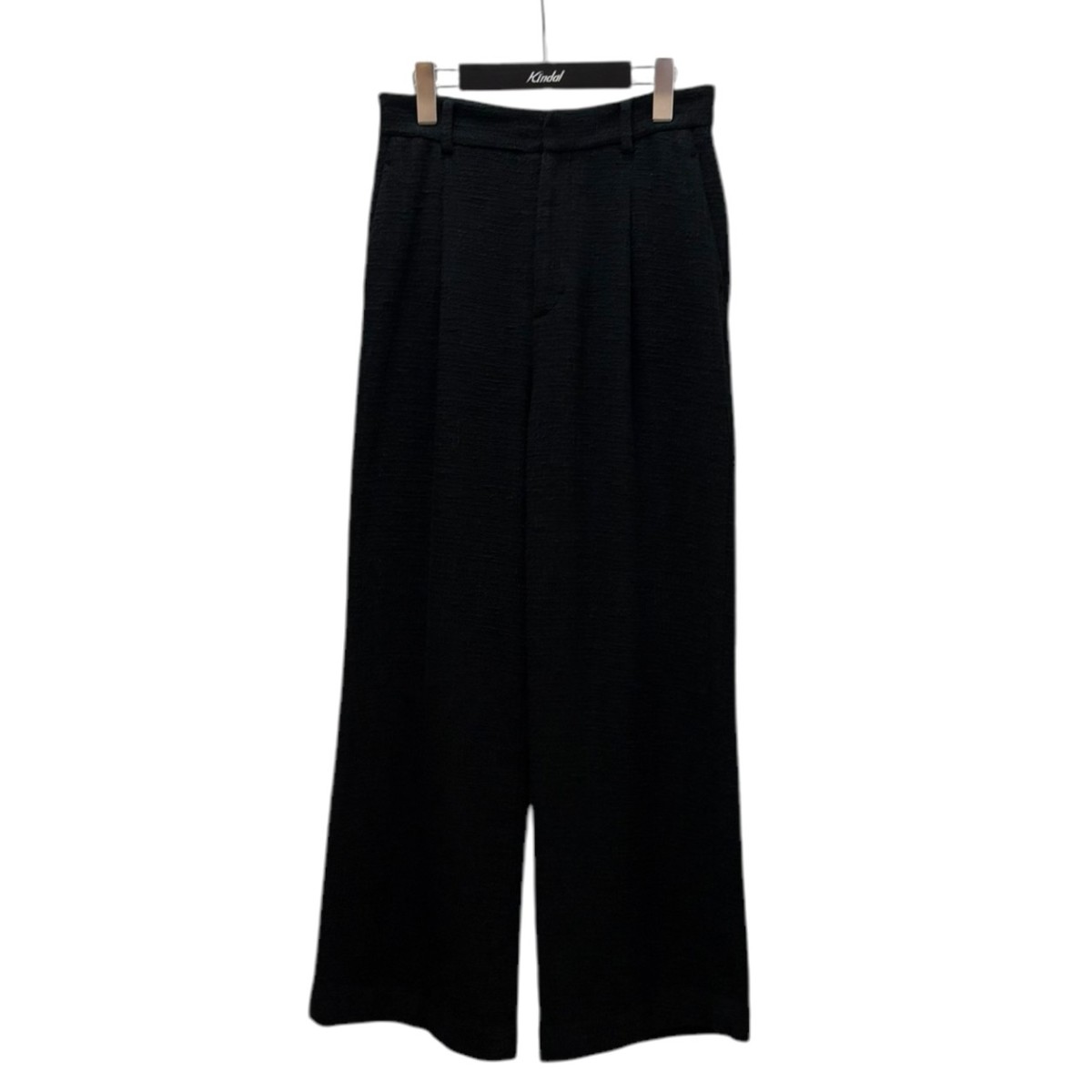 【中古】EVERYDAY I LIKE. ツイード フレア パンツ ブラック サイズ:38 【190325】(エヴリディアイライク)