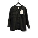 【中古】VISVIM24SS CANAAN SHIRT L S オープンカラーミリタリーシャツ 012410501024 ブラック サイズ:3【価格見直し】