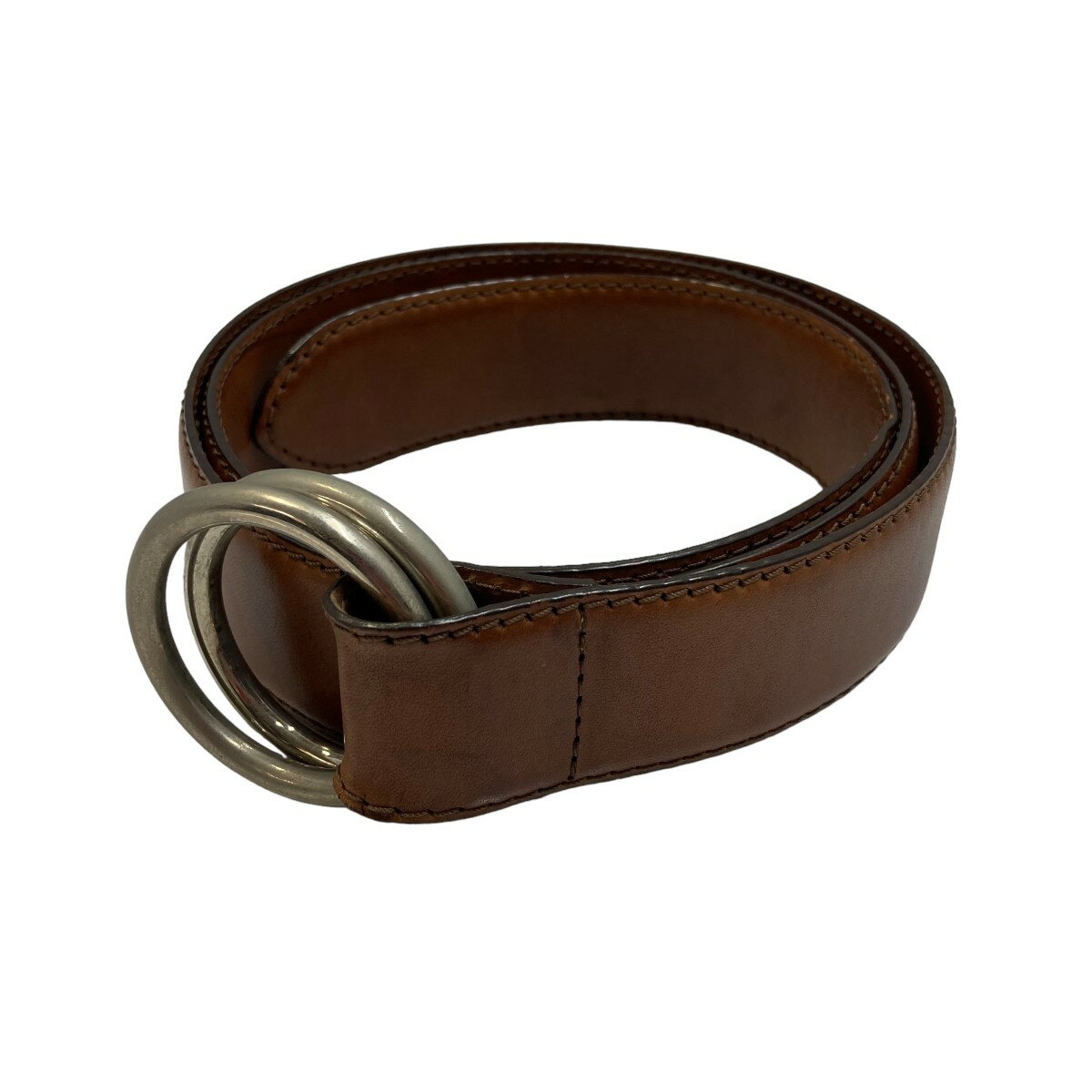 【中古】guercilena LEATHER RING BELT レザーリングベルト ブラウン サイズ:36 【210325】(グエルチレーナ)