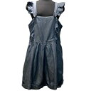 【中古】MIU MIU スタッズロゴデニムサロペットオーバーオールショーツ ライトブルー サイズ:28 【210325】(ミュウミュウ)