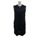【中古】Drawerフロントジップモヘアロングベスト 6521-206-0402 ネイビー サイズ:36【価格見直し】