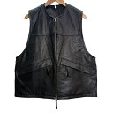 【中古】CCU 25SS/ HUNTING VEST レザーハンディングベスト V-07-C-GOAT-3 ブラック サイズ:0 【220325】(シーシーユ...