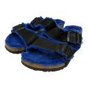 【中古】BIRKENSTOCKARIZONA Feel ファーサンダル ブラック×ブルー サイズ:41【価格見直し】(4)