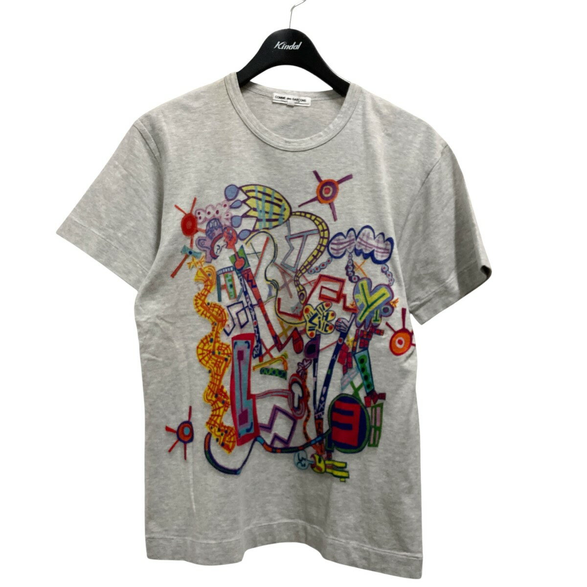【中古】COMME des GARCONS プリントTシャツ OC T017 グレー×マルチカラー サイズ:S 【250325】(コムデギャルソン)
