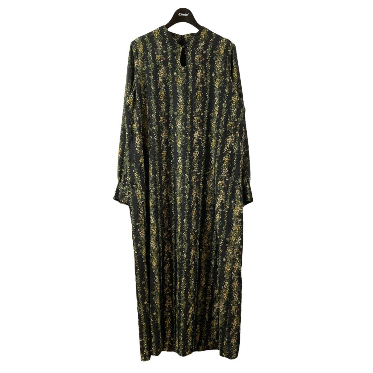 【中古】AMERI 花柄 長袖ワンピース 02120550950 ブラック×グリーン サイズ:S 【250325】(アメリ)