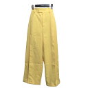 【中古】MAISON SPECIAL「Color Wide tapered Pants」ワイドテーパードパンツ 21222465203 イエロー サイズ:36【...