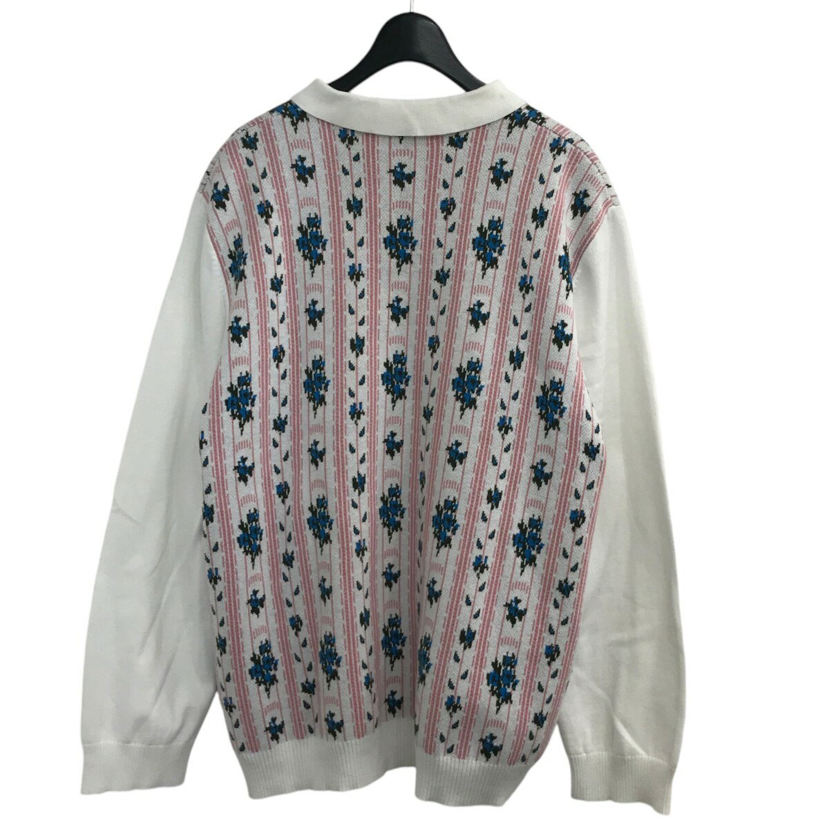 【中古】TTT MSW「Flower Jacquard Knit Cardigan」 フラワージャガードニットカーディガン TTT 2022SS KT02 ホワイト×ライトピンク サイズ：L【価格見直し】