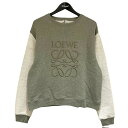 【中古】LOEWE 「アナグラムエンブロイダリー スウェット」 ロゴスウェット S359341XA8 カーキ サイズ:L 【260325】(ロエベ)