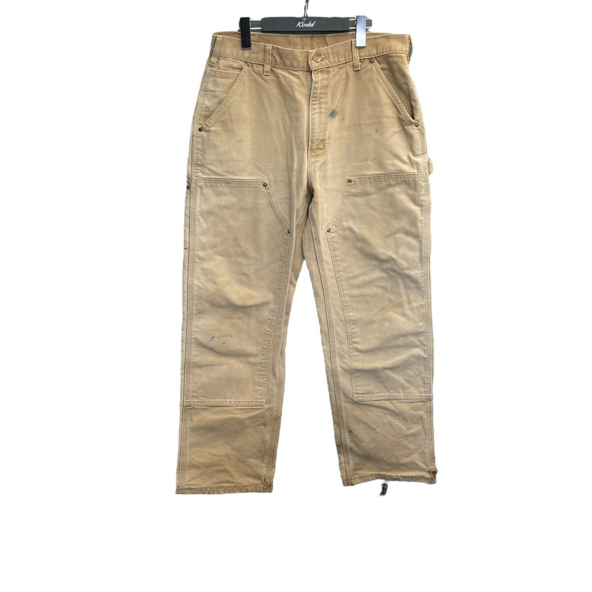 【中古】CarHartt 刺繍タグ ペインターパンツ ベージュ サイズ:W33×L32 【270325】(カーハート)