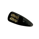 【中古】MIU MIU パテントレザー ヘアクリップ ブラック 【290325】(ミュウミュウ)