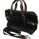 【中古】COACH キャンバス×レザーブリーフケース ブラック×ブラウン 【290325】(コーチ)