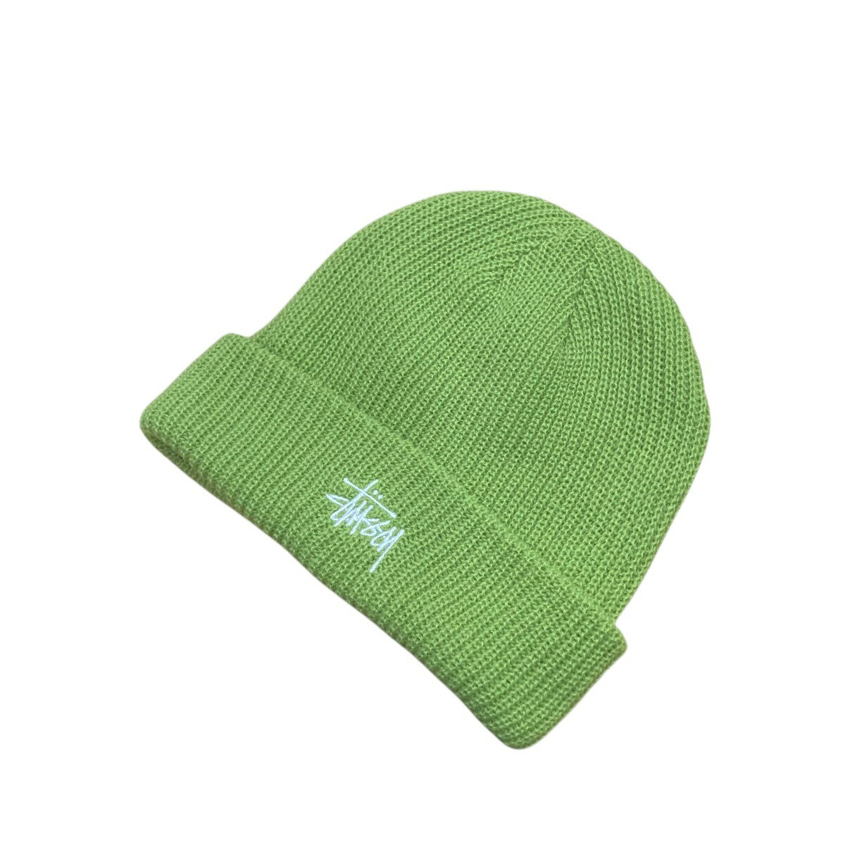 【中古】stussyロゴニット帽 1321019 黄緑【価格見直し】