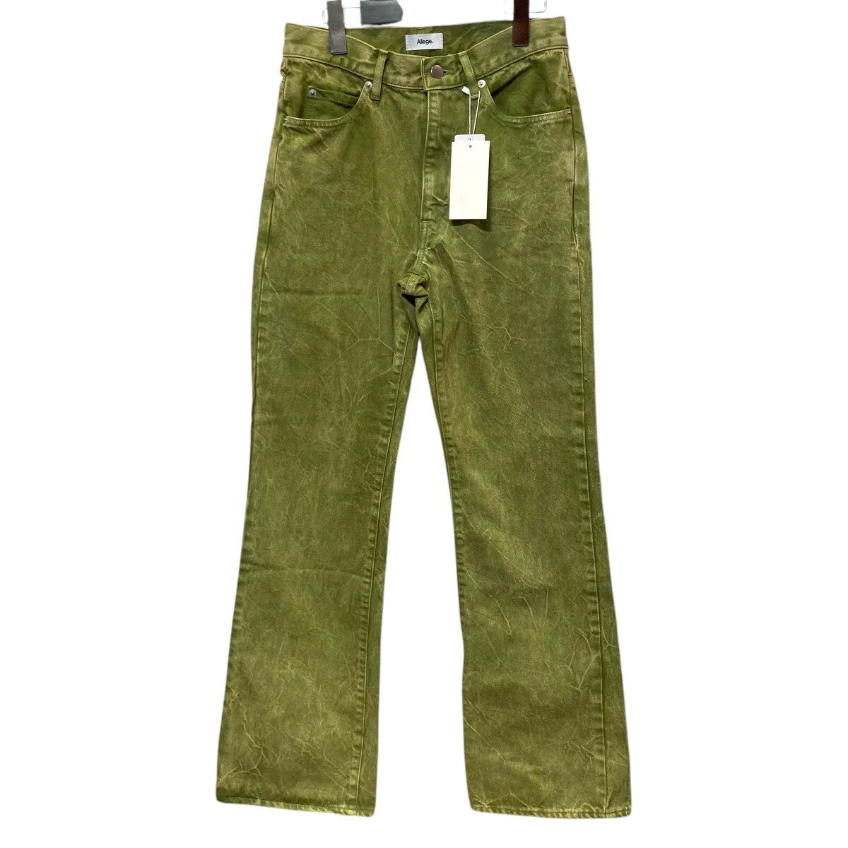 【中古】ALLEGE 23AW Product Dye Semi Flare Denim プロダクトダイフレアデニムパンツ AL23W-PT03A グリーン サイズ:1 【290325】(アレッジ)