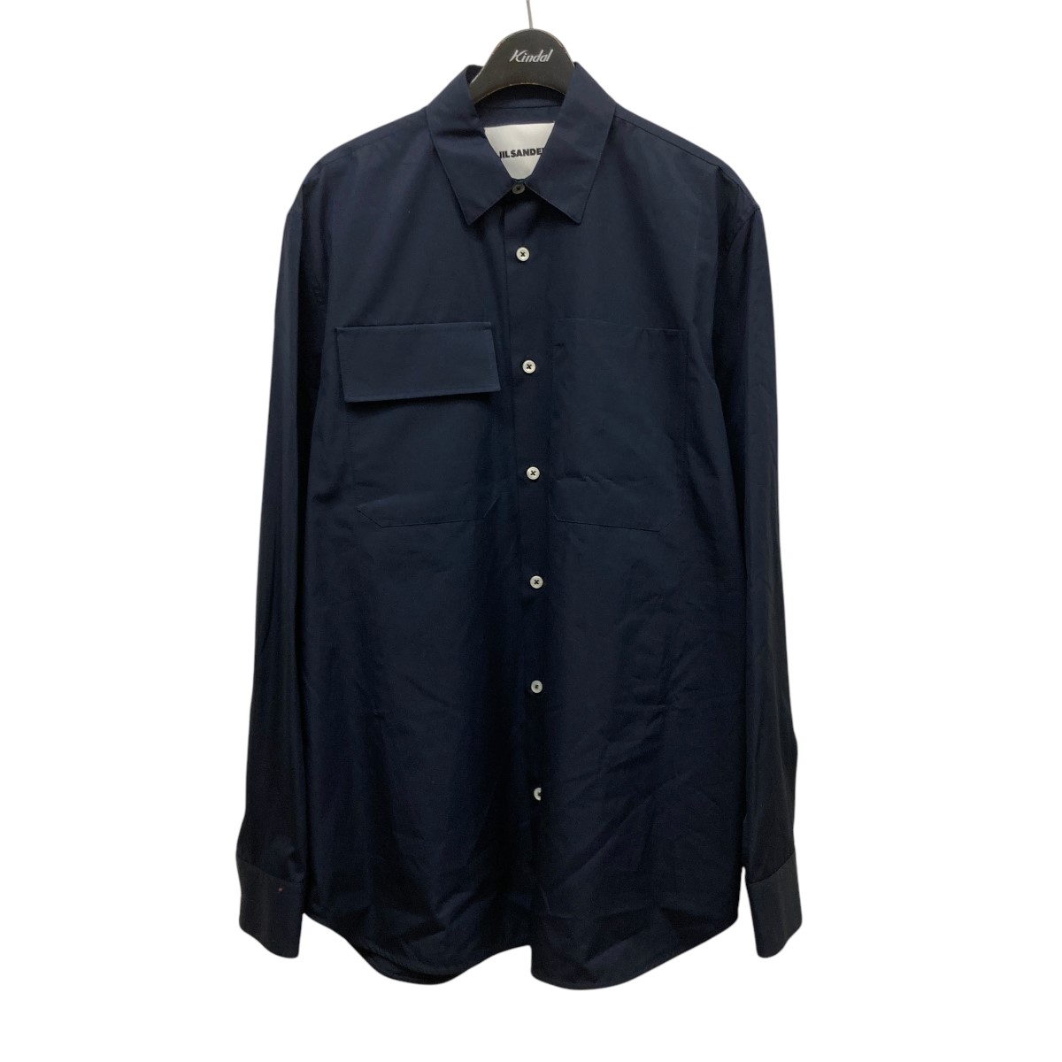 【中古】JIL SANDER 24SS ダブルポケットシャツ J23DL0002 ネイビー サイズ:39 【290325】(ジルサンダー)
