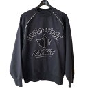 【中古】PALACE×maharishi temple script crew 起毛スウェット ブラック サイズ:S 【300325】(パレス×マハリシ)