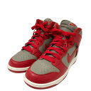 【中古】NIKE DUNK HI RETRO QS ハイカットスニーカー 850477 001 レッド×グレー サイズ:29cm 【300325】(ナイキ)