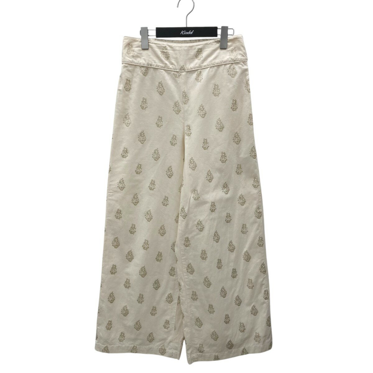 【中古】ne quittez pas ×Kanako Sato Cotton Linen Foil Print Pants パンツ 010631ZD2KS アイボリー サイズ:M 【300325】(ヌキテパ)